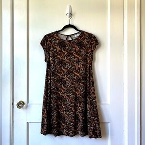 Urban Outfitters Brown and Black Paisley Mini Dress